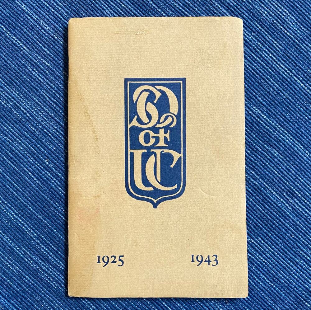 Directory of Optometry Alumni University of California 1925-1943 Booklet 103B